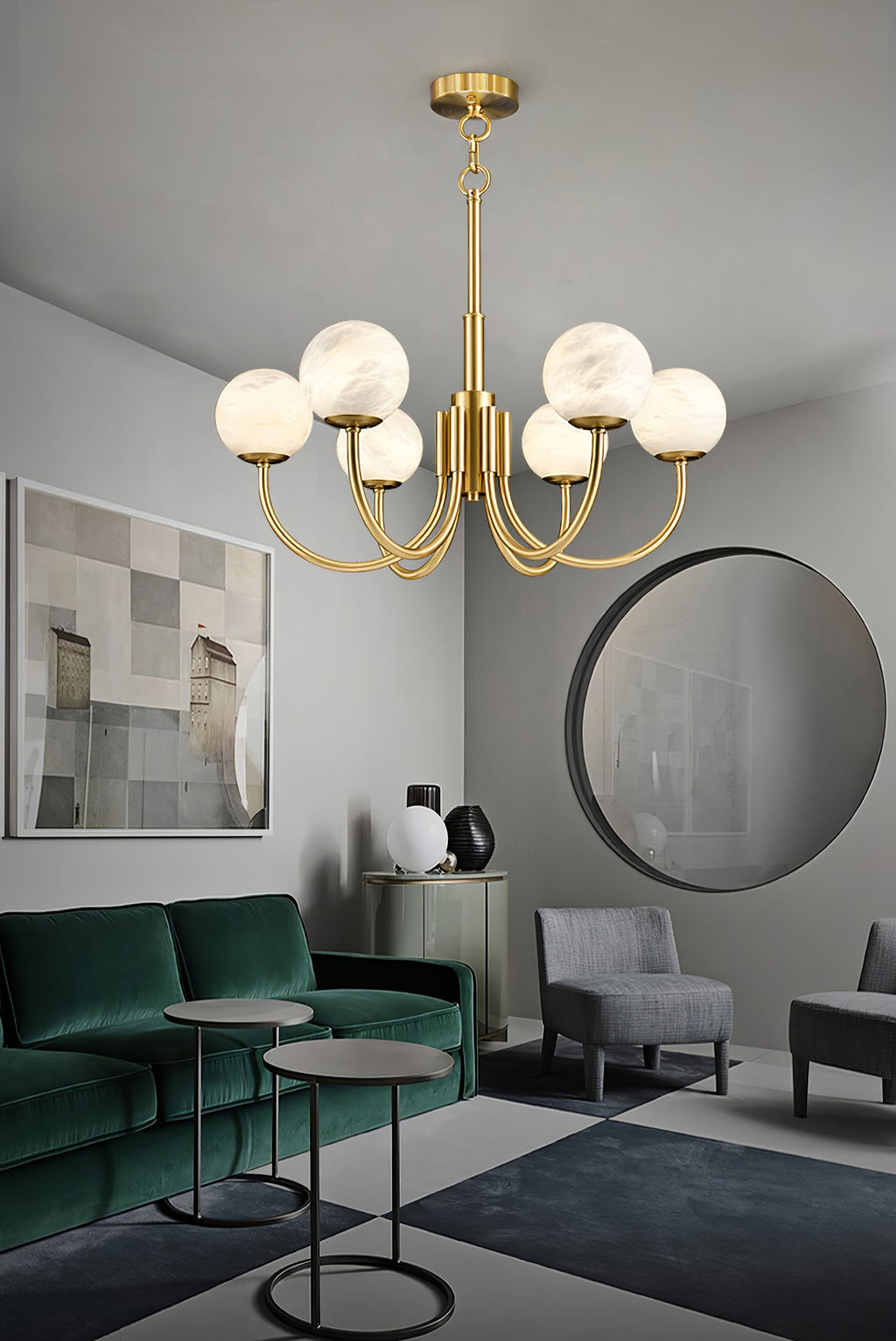 Aurelian Alabaster Globe Chandelier — view 38