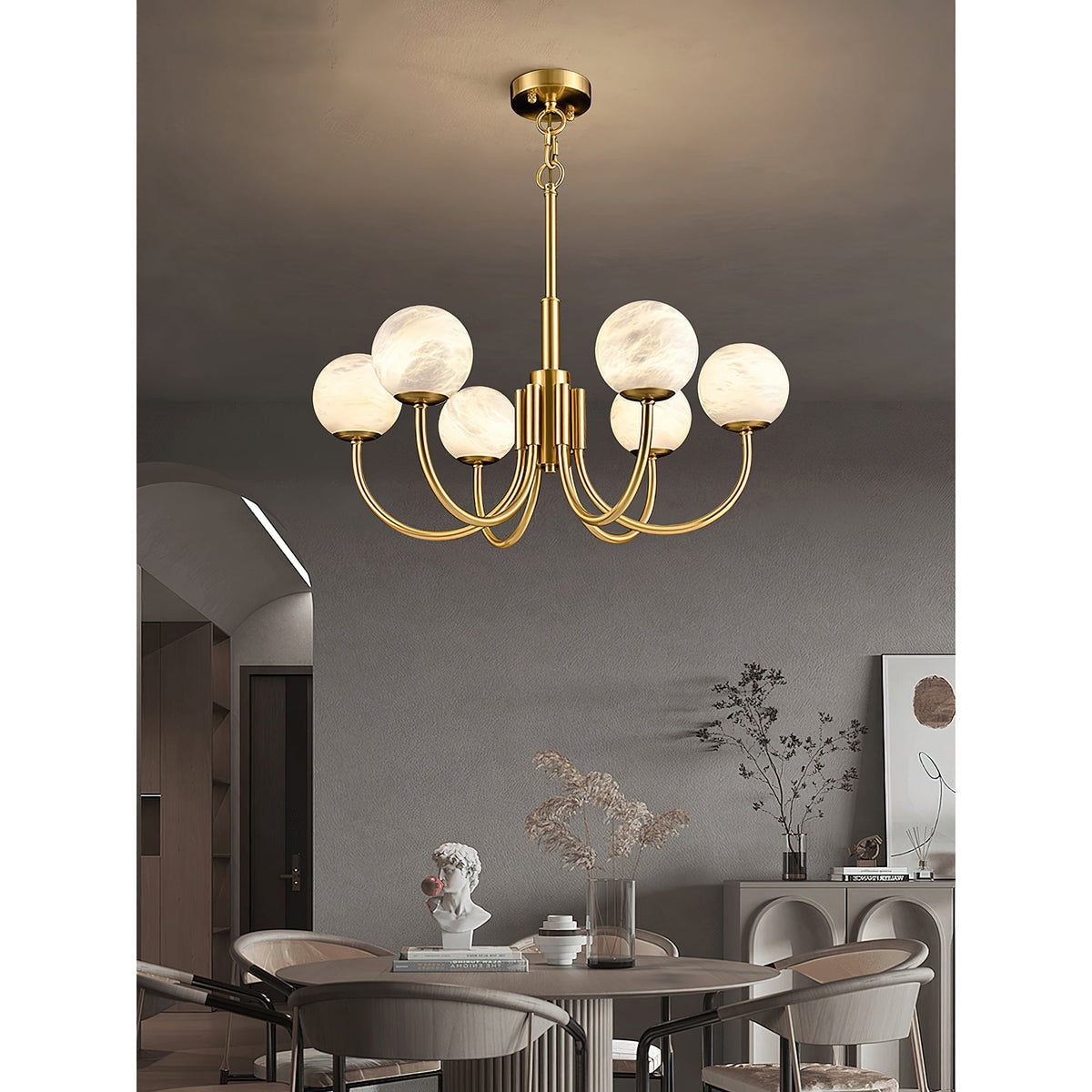 Aurelian Alabaster Globe Chandelier — view 16