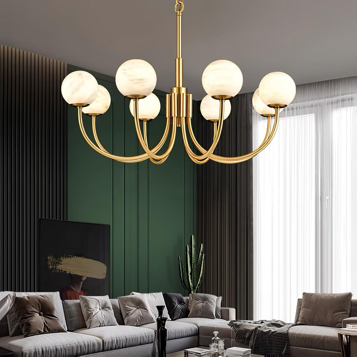 Aurelian Alabaster Globe Chandelier — view 8