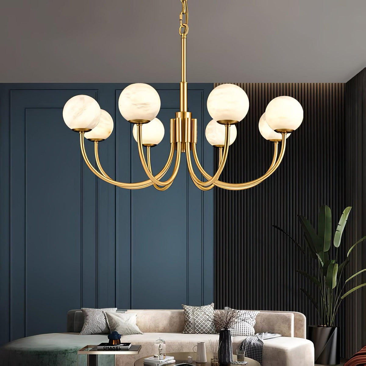 Aurelian Alabaster Globe Chandelier — view 9