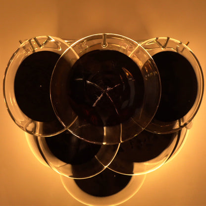 Black Murano Disc Wall Lamp