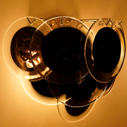 Black Murano Disc Wall Lamp