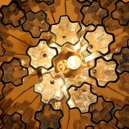 Blue Smoke Murano Glass Tube Chandelier