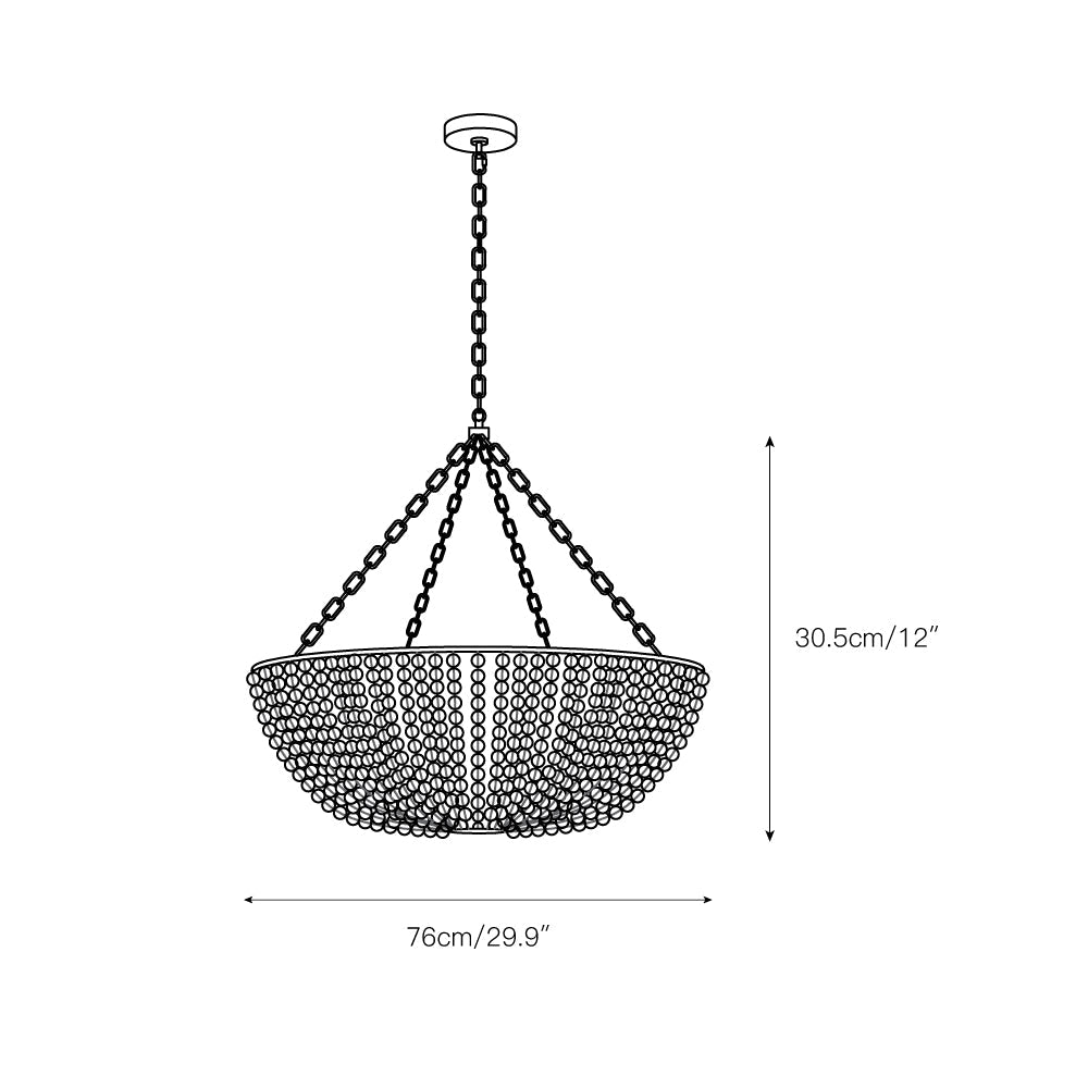 Lana Wood Beaded Chandelier — view 3