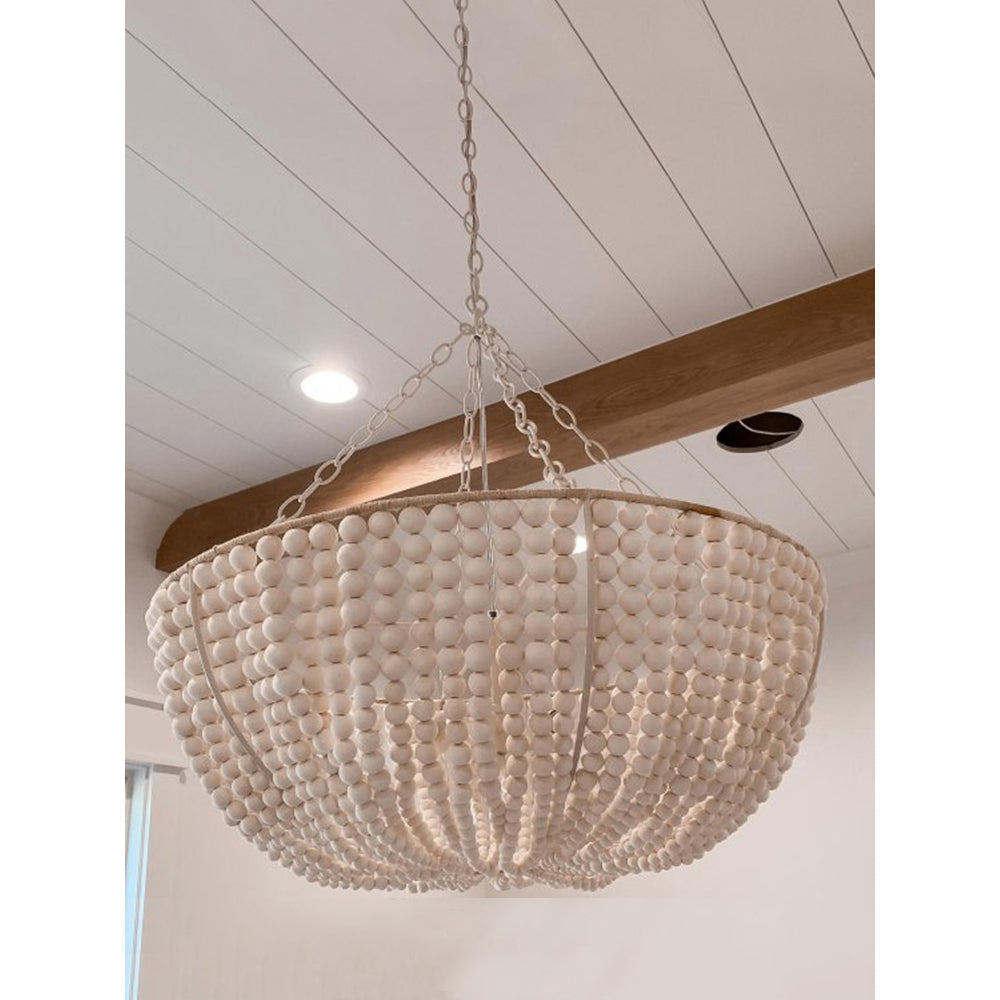 Lana Wood Beaded Chandelier — view 16