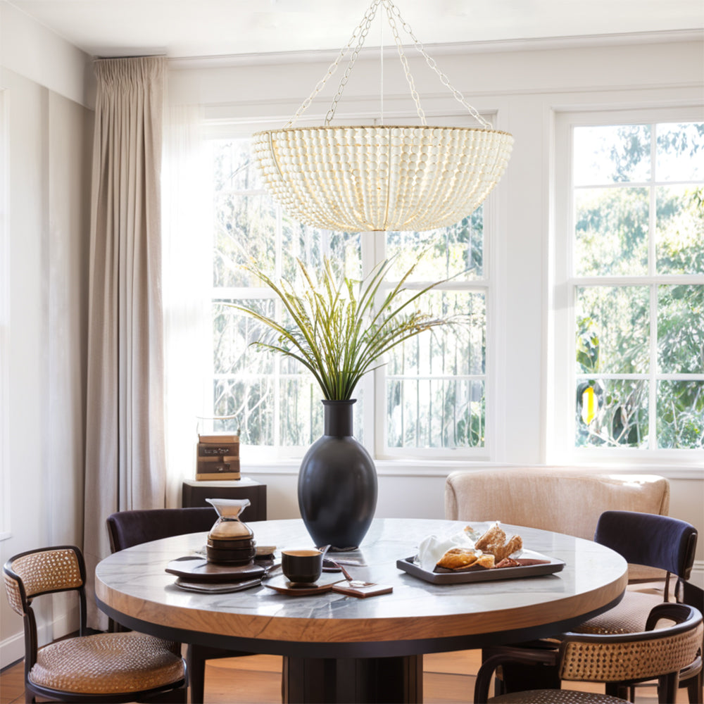 Lana Wood Beaded Chandelier — view 9