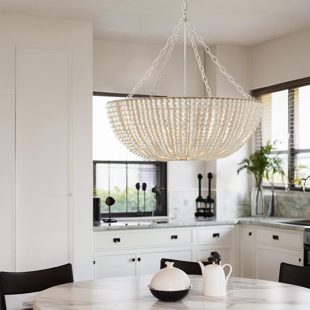 Lana Wood Beaded Chandelier — view 12
