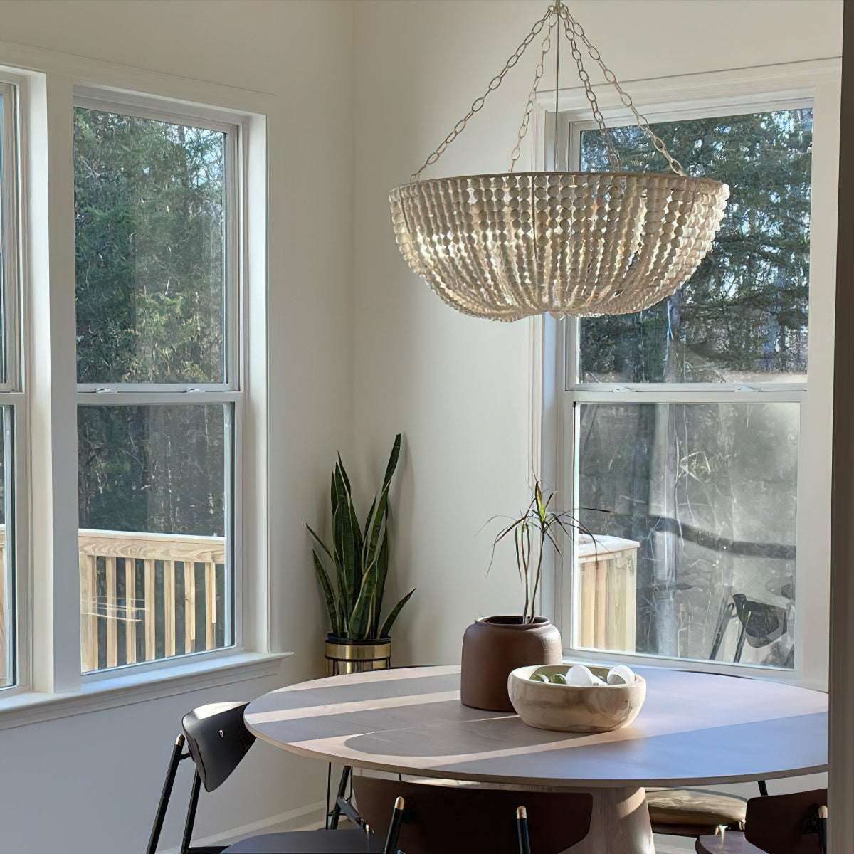 Lana Wood Beaded Chandelier — view 13