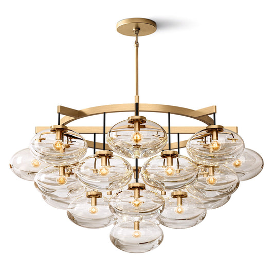 Cabrette Clear Glass Round Chandelier 48"