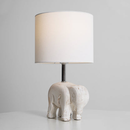 Carved Wood Animal Table Lamp