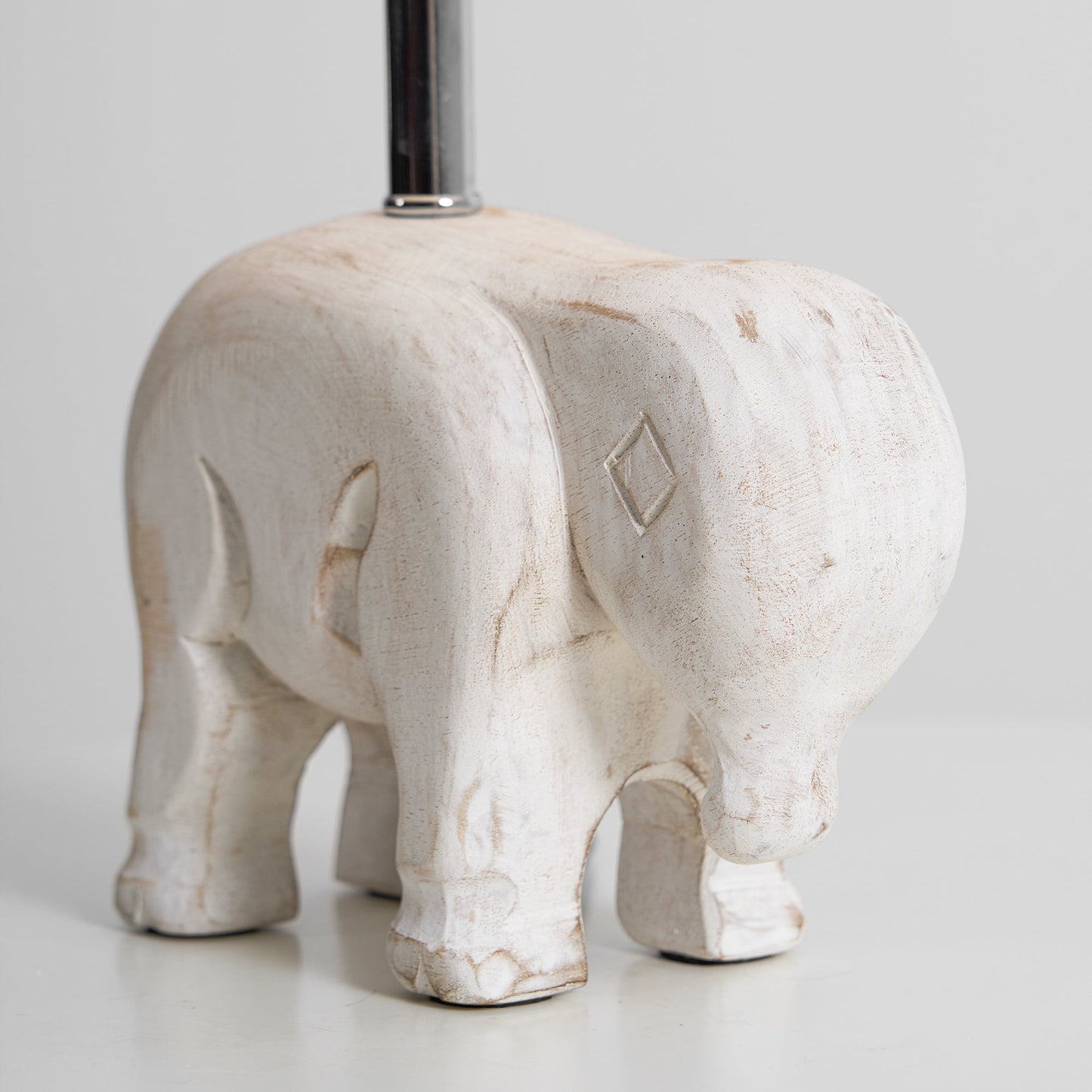 Carved Wood Animal Table Lamp