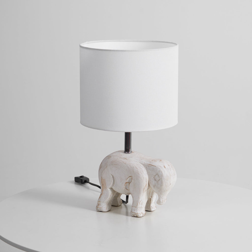 Carved Wood Animal Table Lamp — view 33