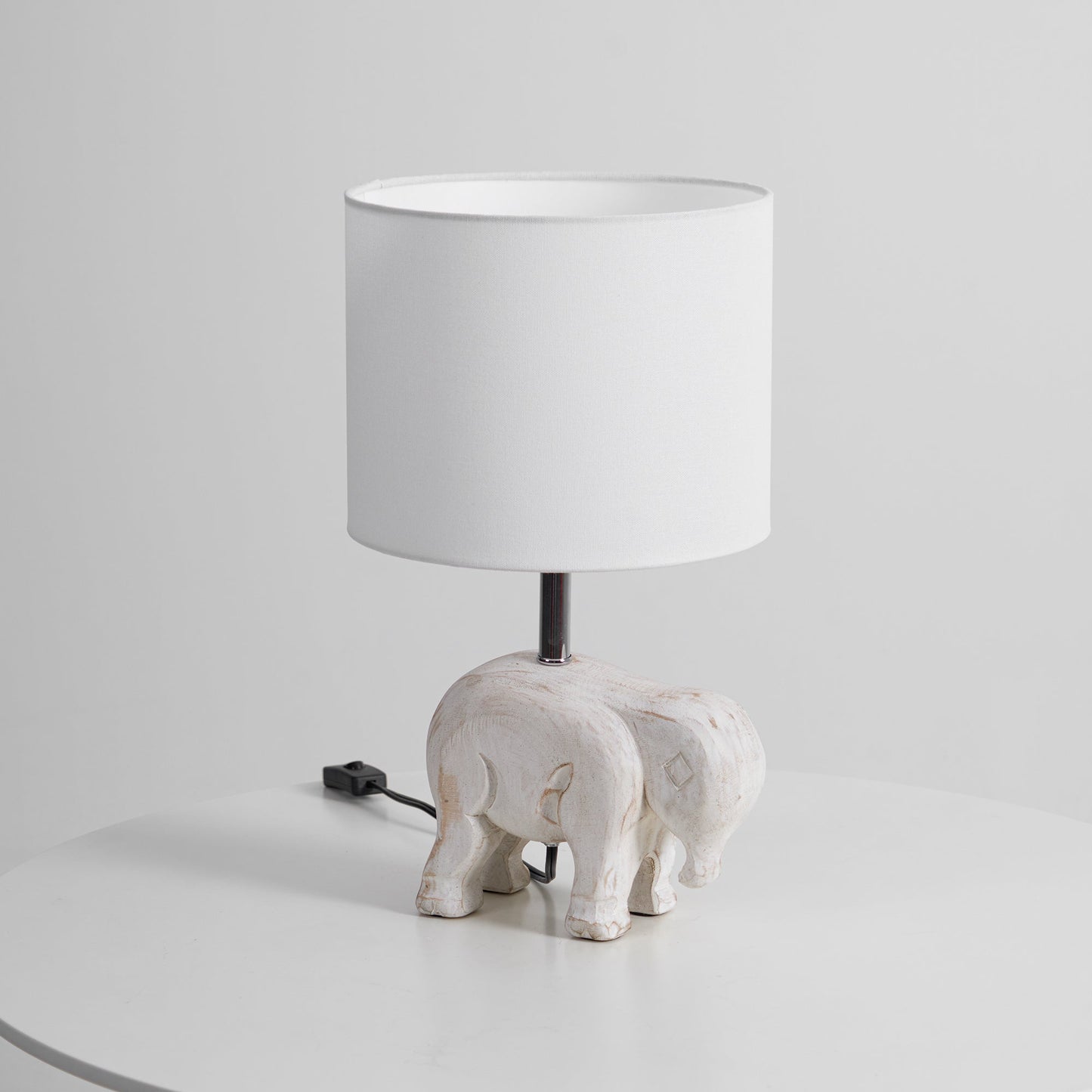 Carved Wood Animal Table Lamp