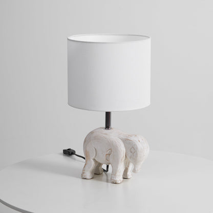Carved Wood Animal Table Lamp