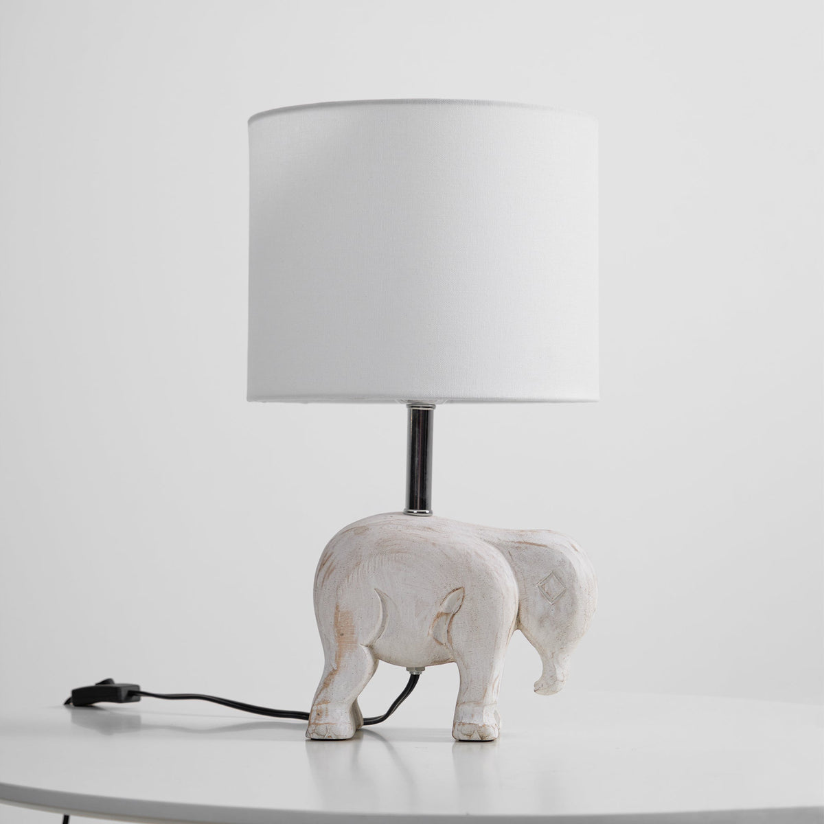 Carved Wood Animal Table Lamp — view 34
