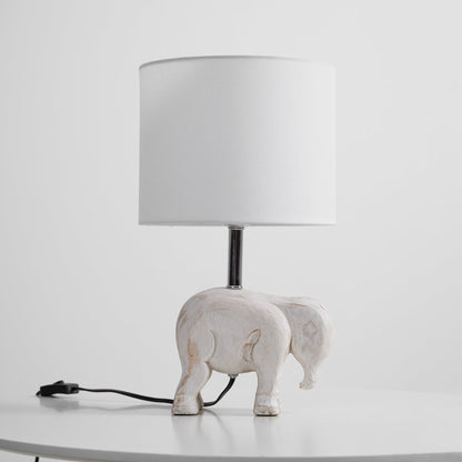 Carved Wood Animal Table Lamp