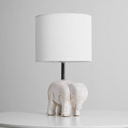 Carved Wood Animal Table Lamp