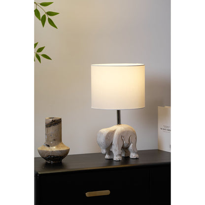 Carved Wood Animal Table Lamp