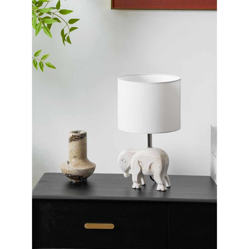 Carved Wood Animal Table Lamp — view 26