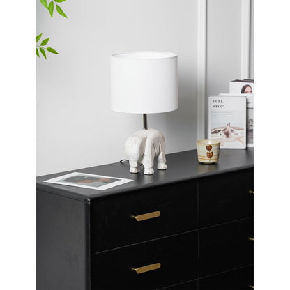 Carved Wood Animal Table Lamp