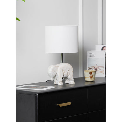 Carved Wood Animal Table Lamp