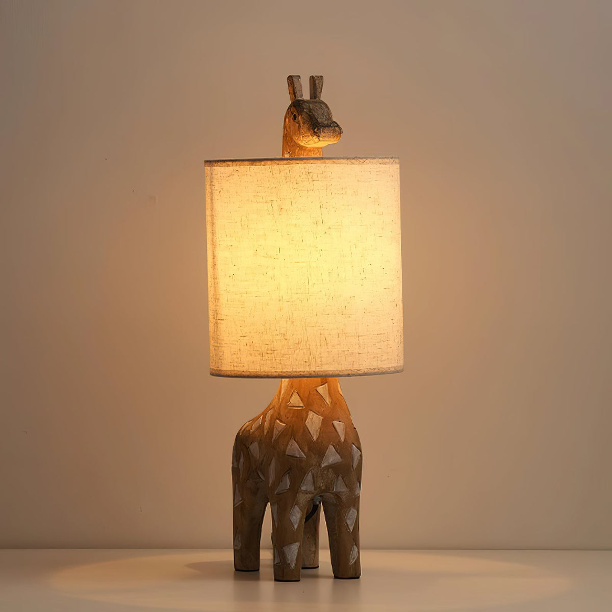Carved Wood Animal Table Lamp — view 15