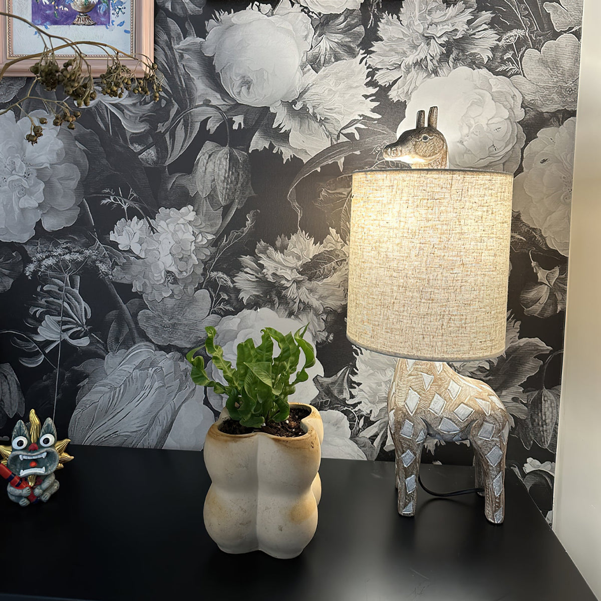 Carved Wood Animal Table Lamp — view 16