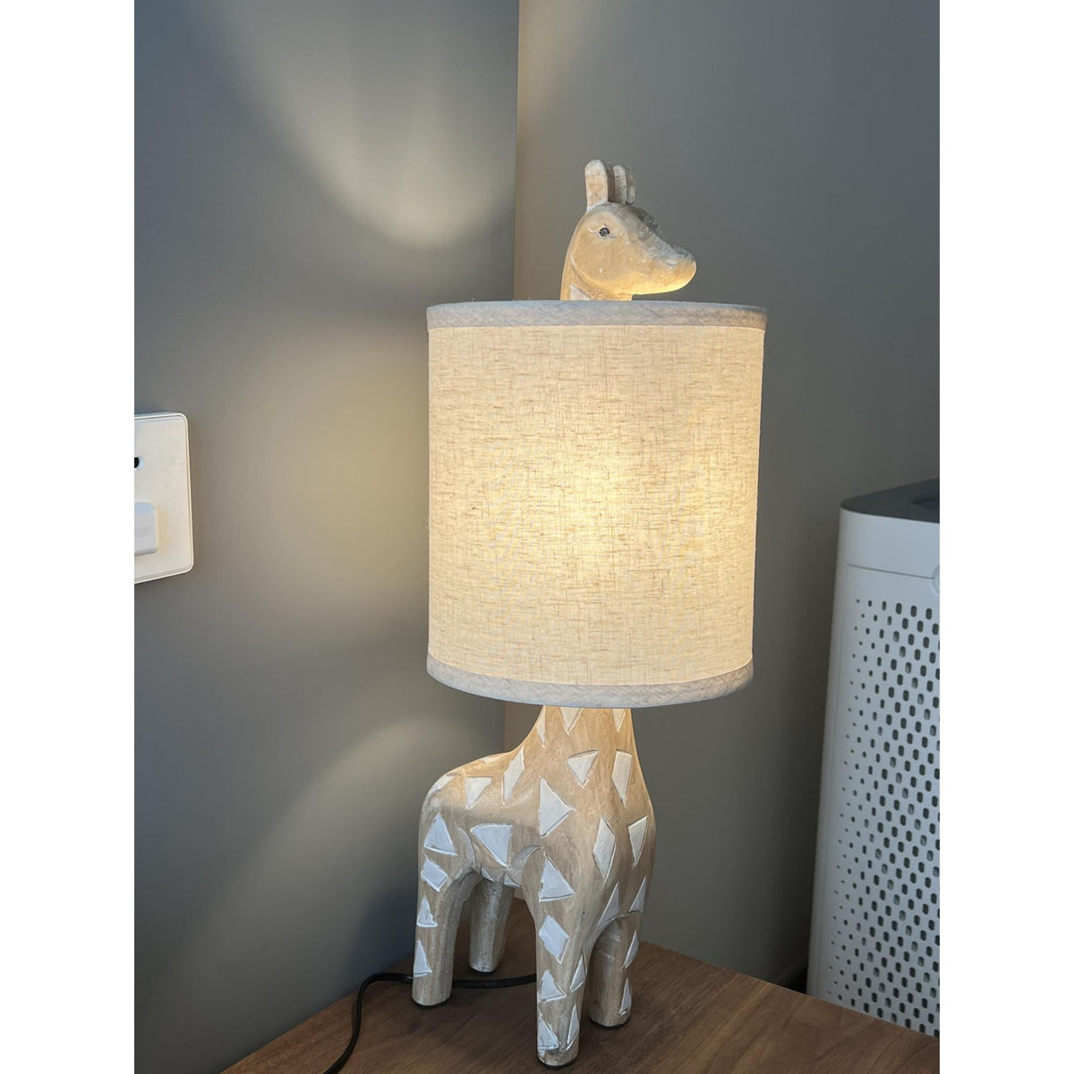 Carved Wood Animal Table Lamp — view 17