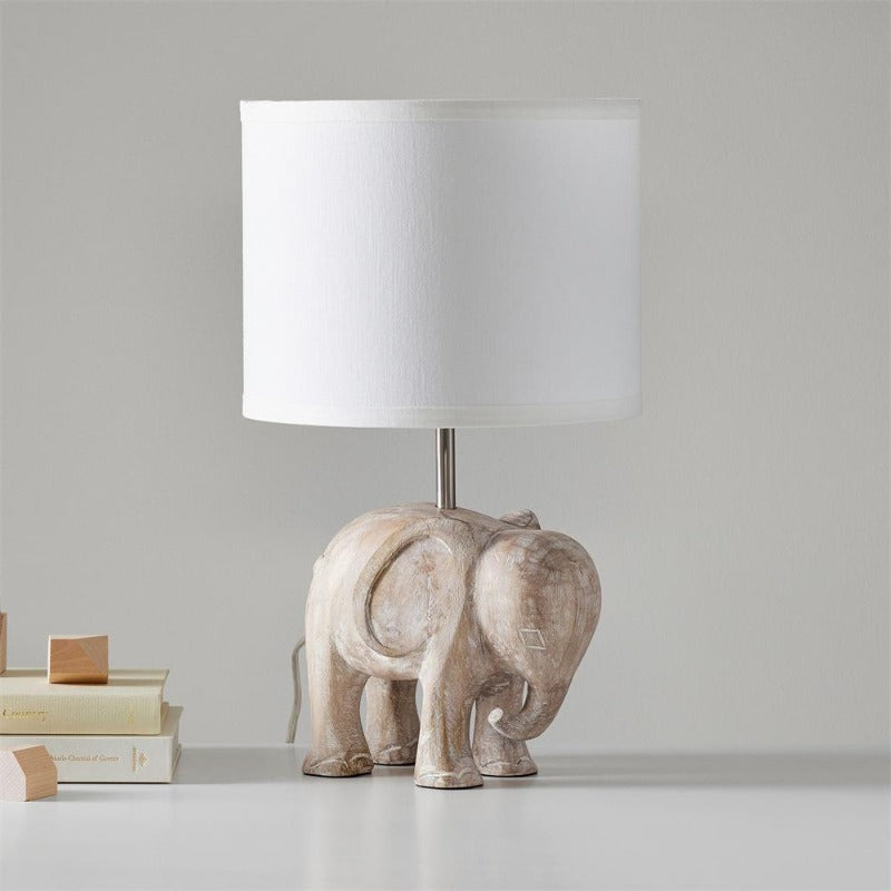 Carved Wood Animal Table Lamp — view 8