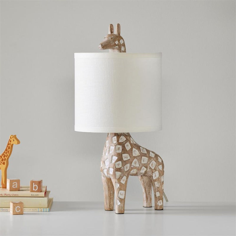 Carved Wood Animal Table Lamp — view 7