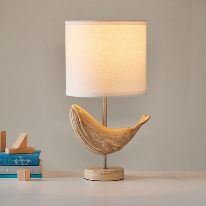 Carved Wood Animal Table Lamp