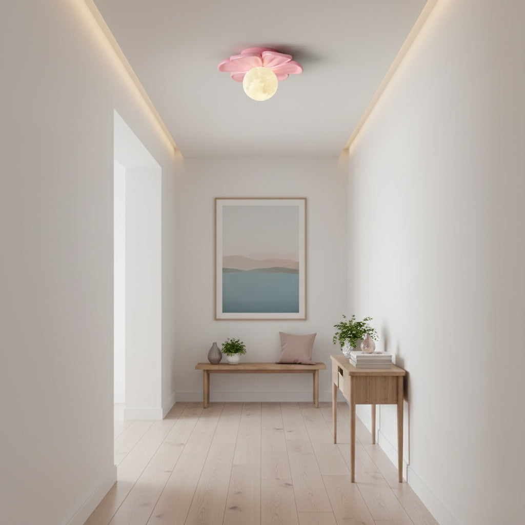 Cream Bloom Flower Ceiling Lamp — view 5