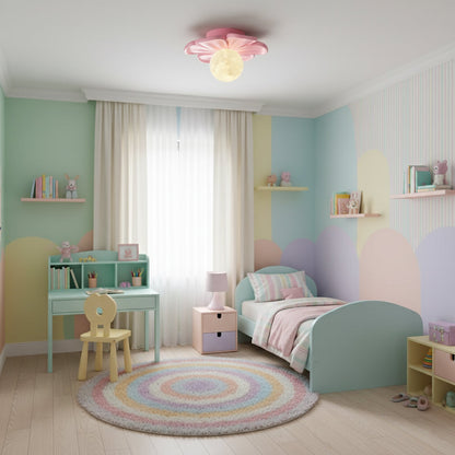 Cream Bloom Flower Ceiling Lamp