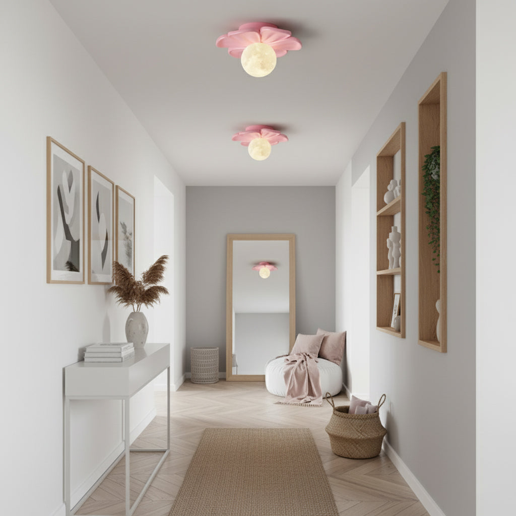 Cream Bloom Flower Ceiling Lamp — view 6