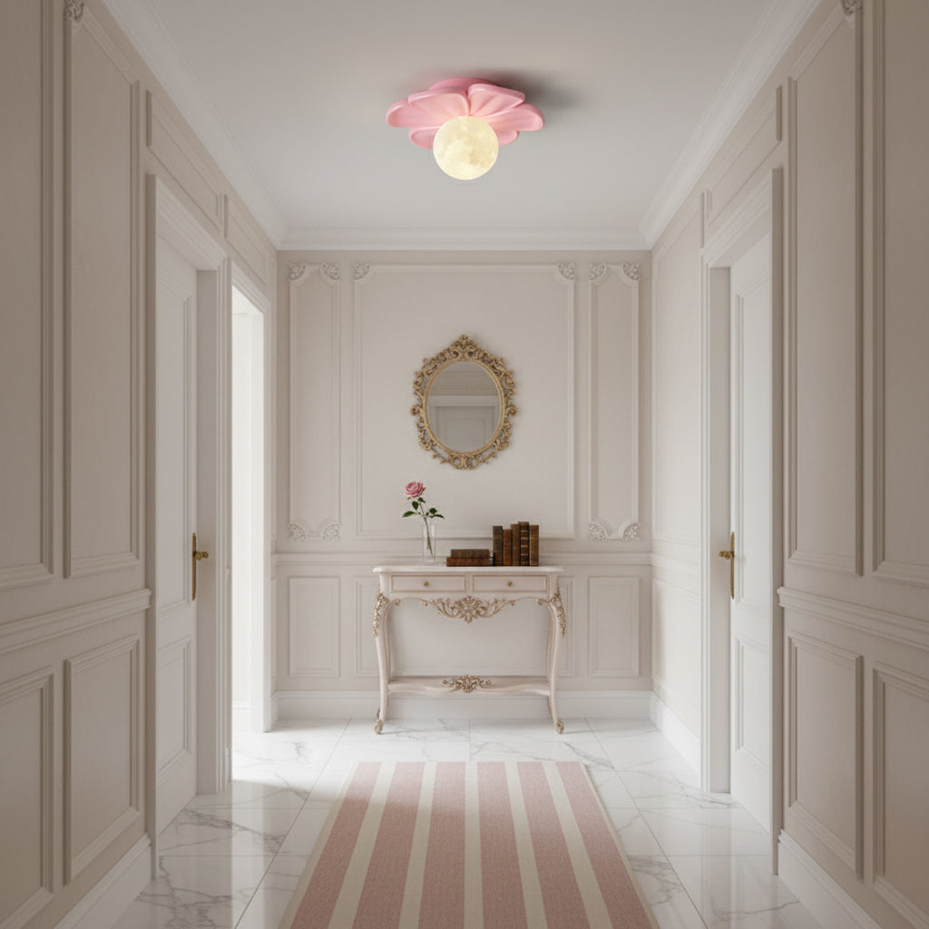 Cream Bloom Flower Ceiling Lamp — view 9