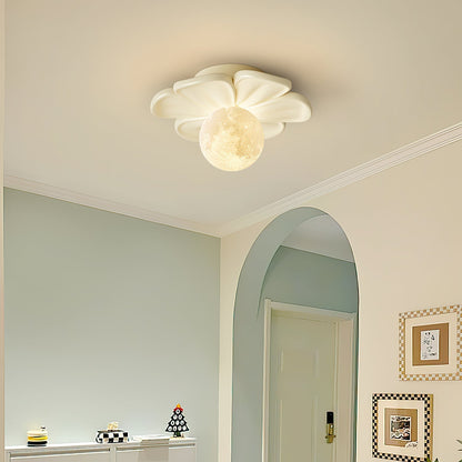 Cream Bloom Flower Ceiling Lamp