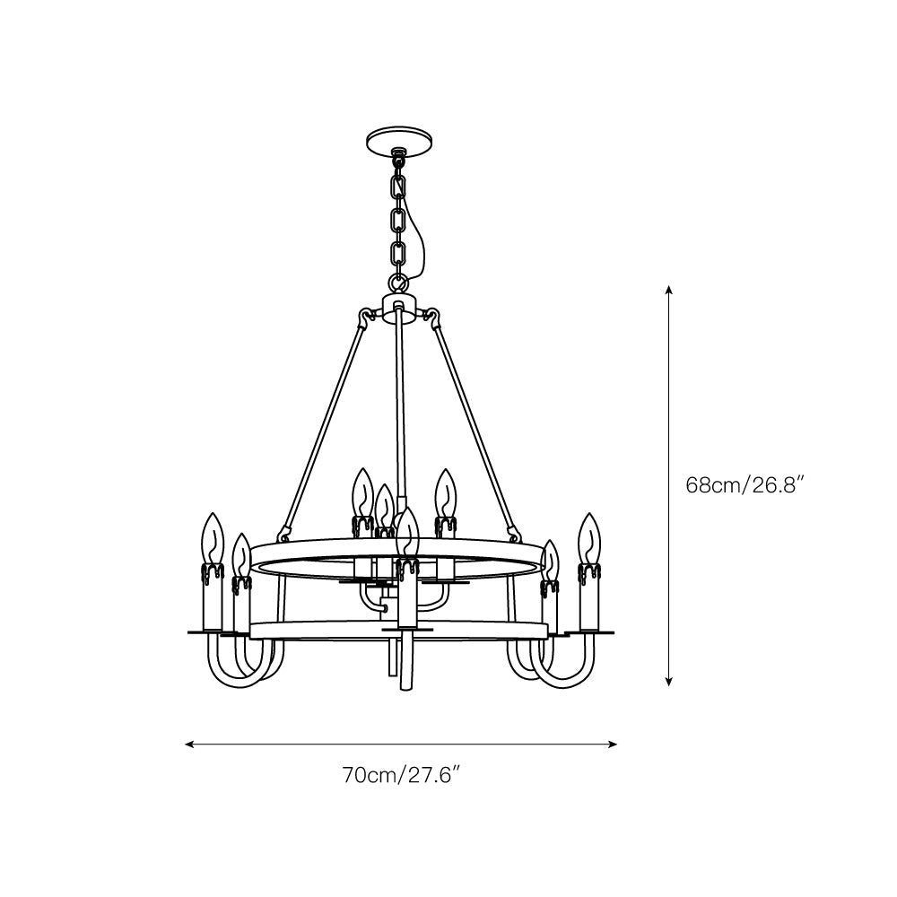Crowley Wagon Wheel Chandelier — view 4