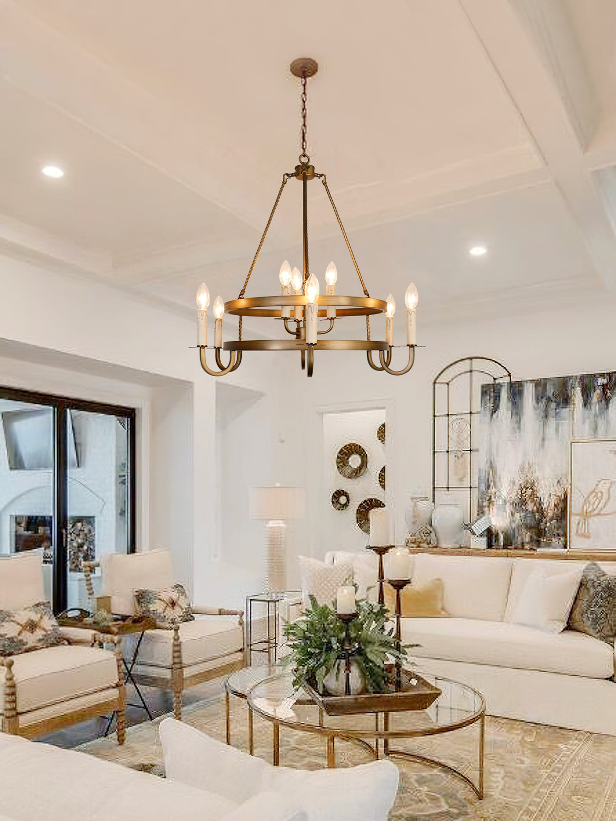 Crowley Wagon Wheel Chandelier — view 11