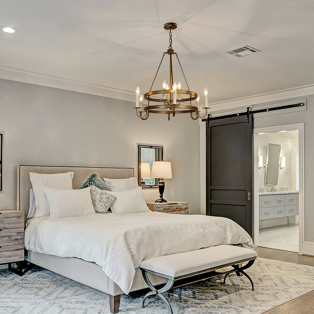 Crowley Wagon Wheel Chandelier — view 12