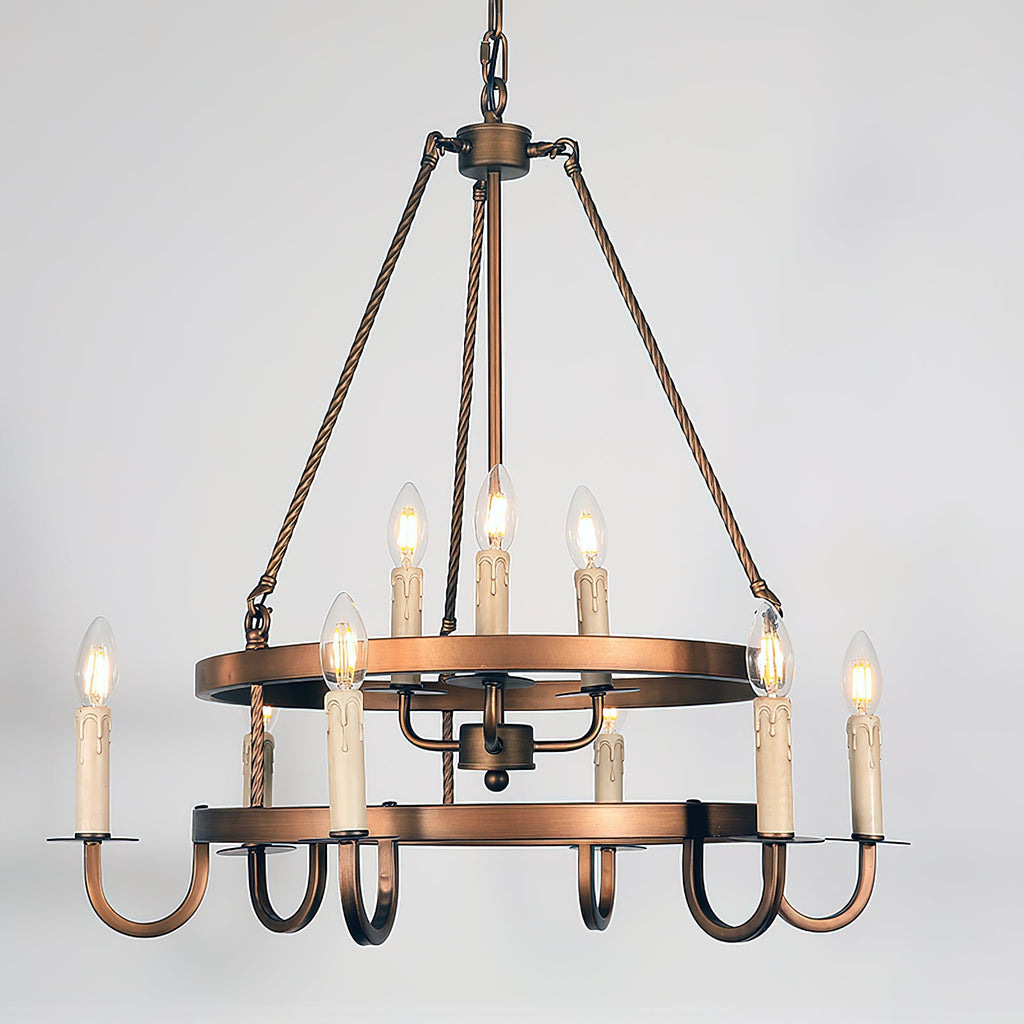 Crowley Wagon Wheel Chandelier — view 14