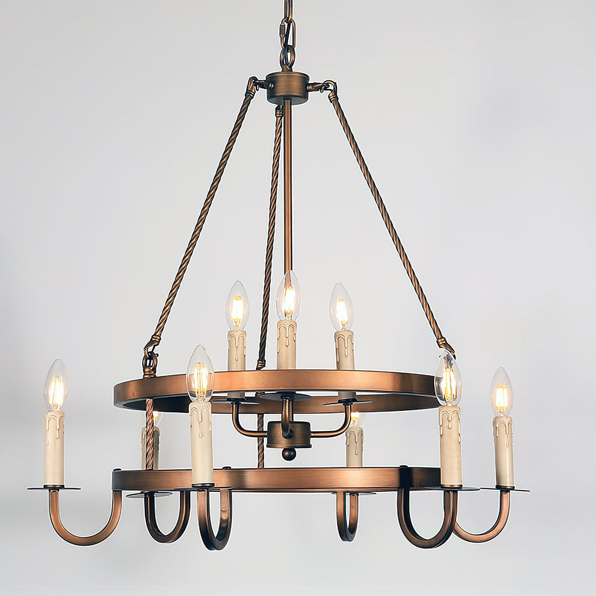 Crowley Wagon Wheel Chandelier — view 14