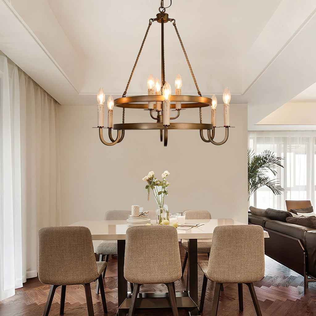 Crowley Wagon Wheel Chandelier — view 3