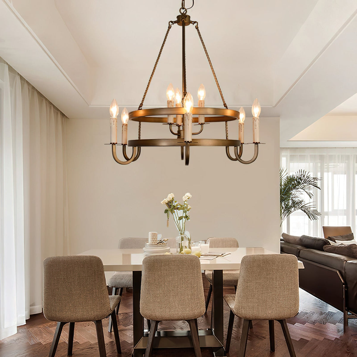 Crowley Wagon Wheel Chandelier — view 3