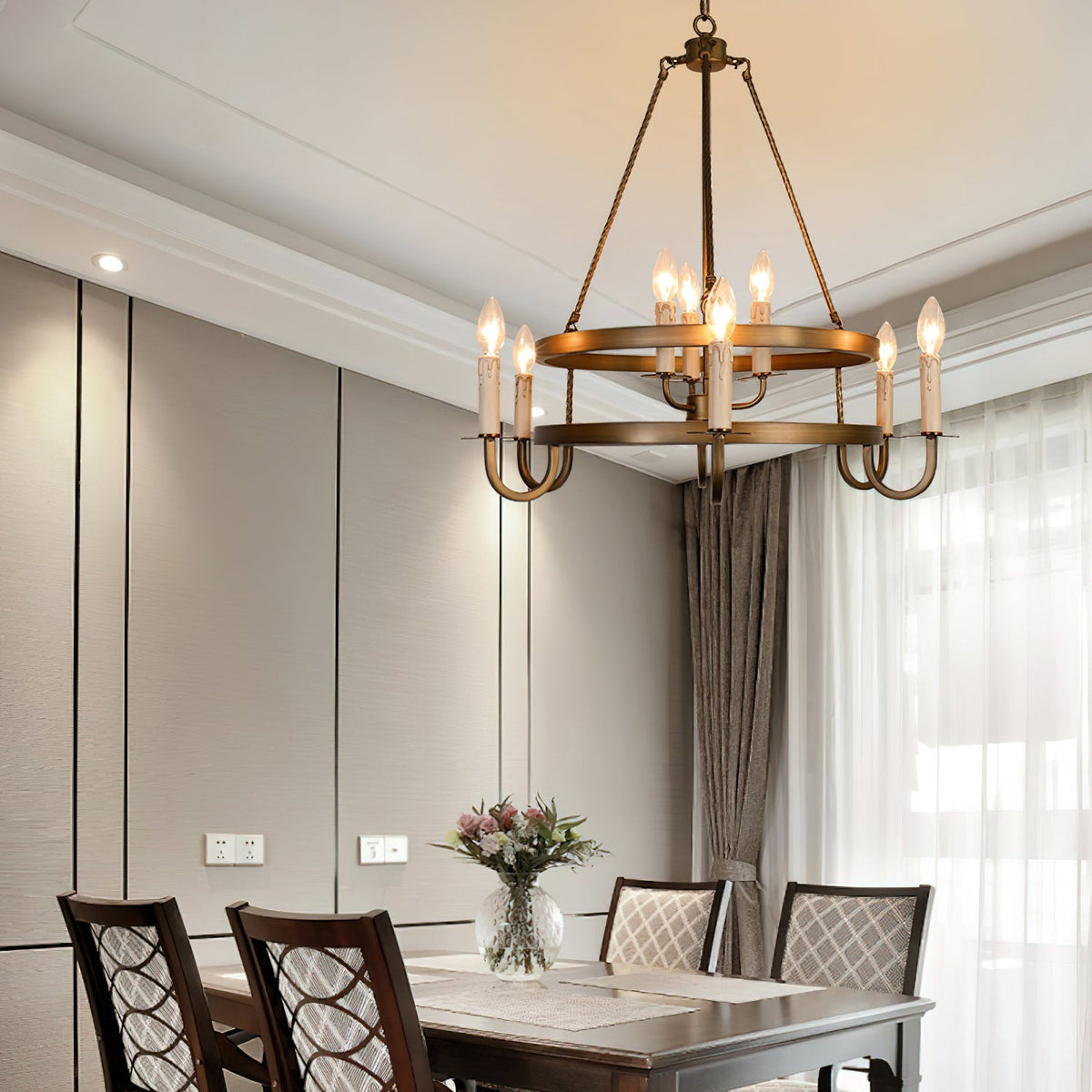 Crowley Wagon Wheel Chandelier — view 5