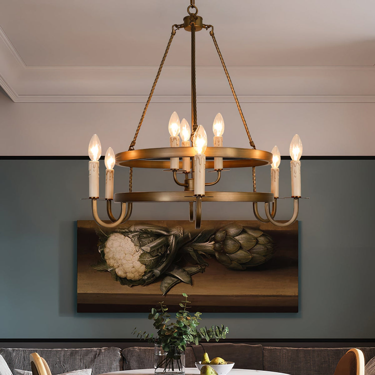 Crowley Wagon Wheel Chandelier — view 7