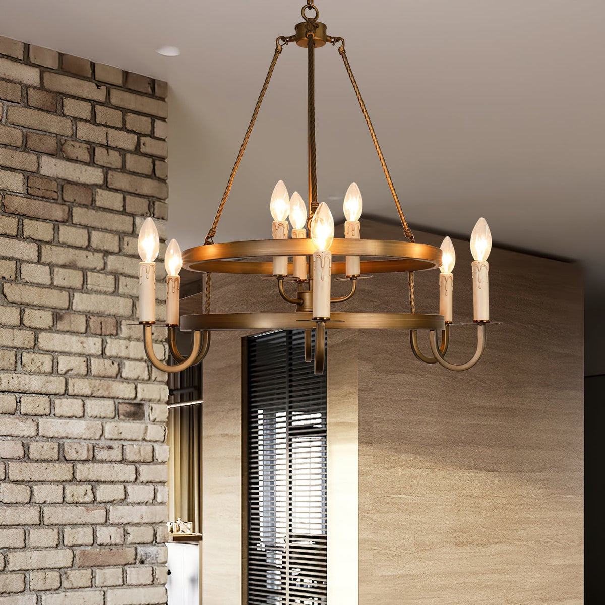 Crowley Wagon Wheel Chandelier — view 8