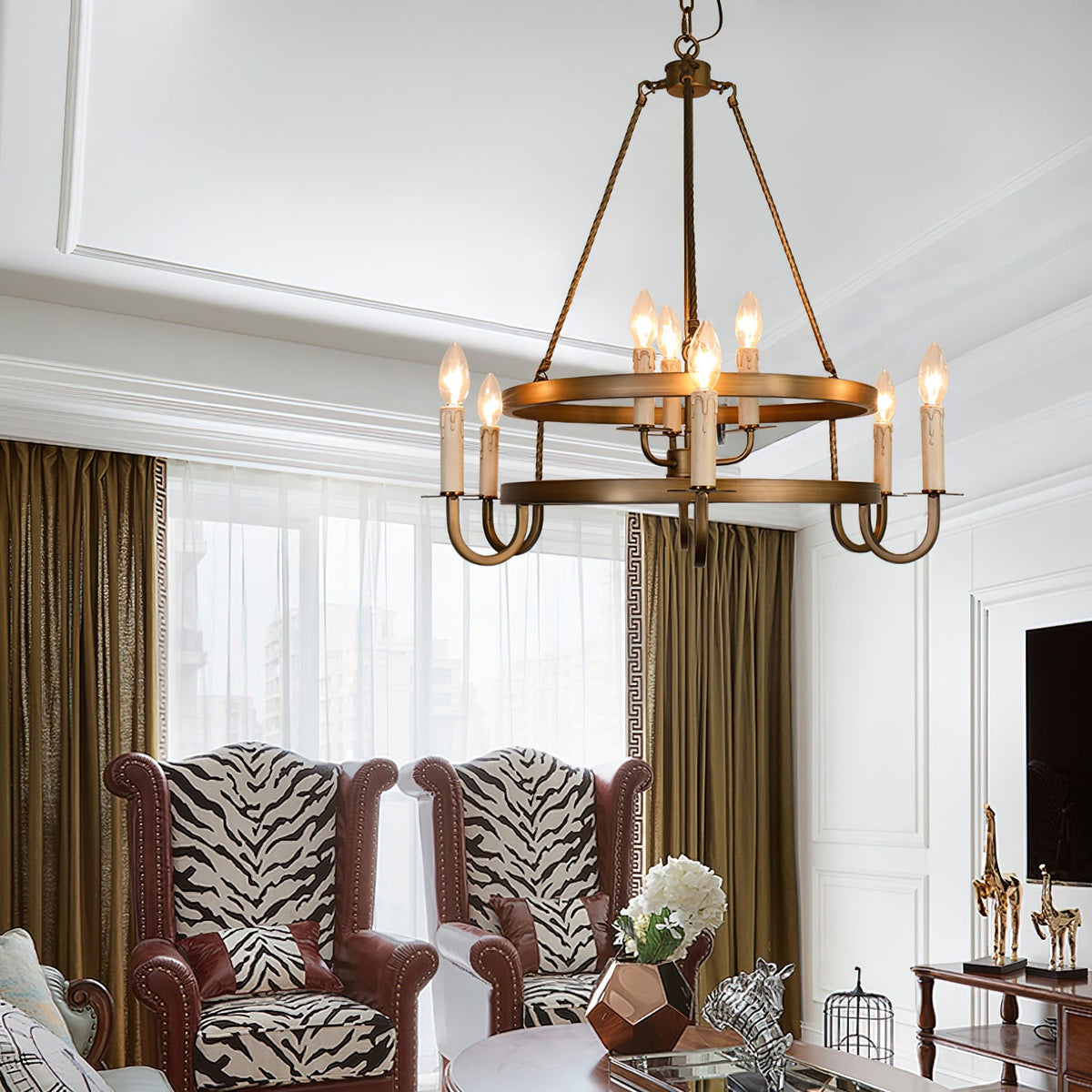 Crowley Wagon Wheel Chandelier — view 9