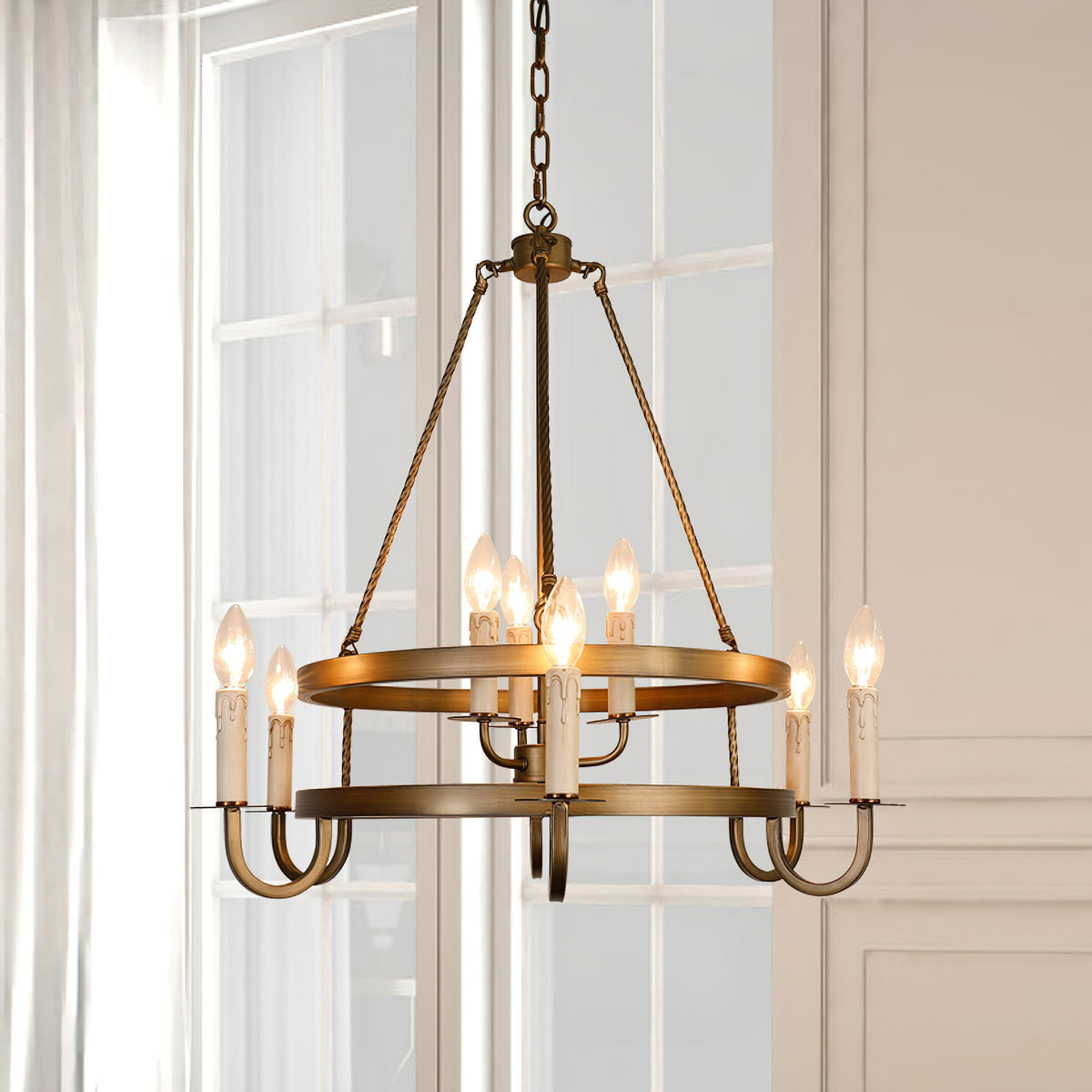 Crowley Wagon Wheel Chandelier — view 2