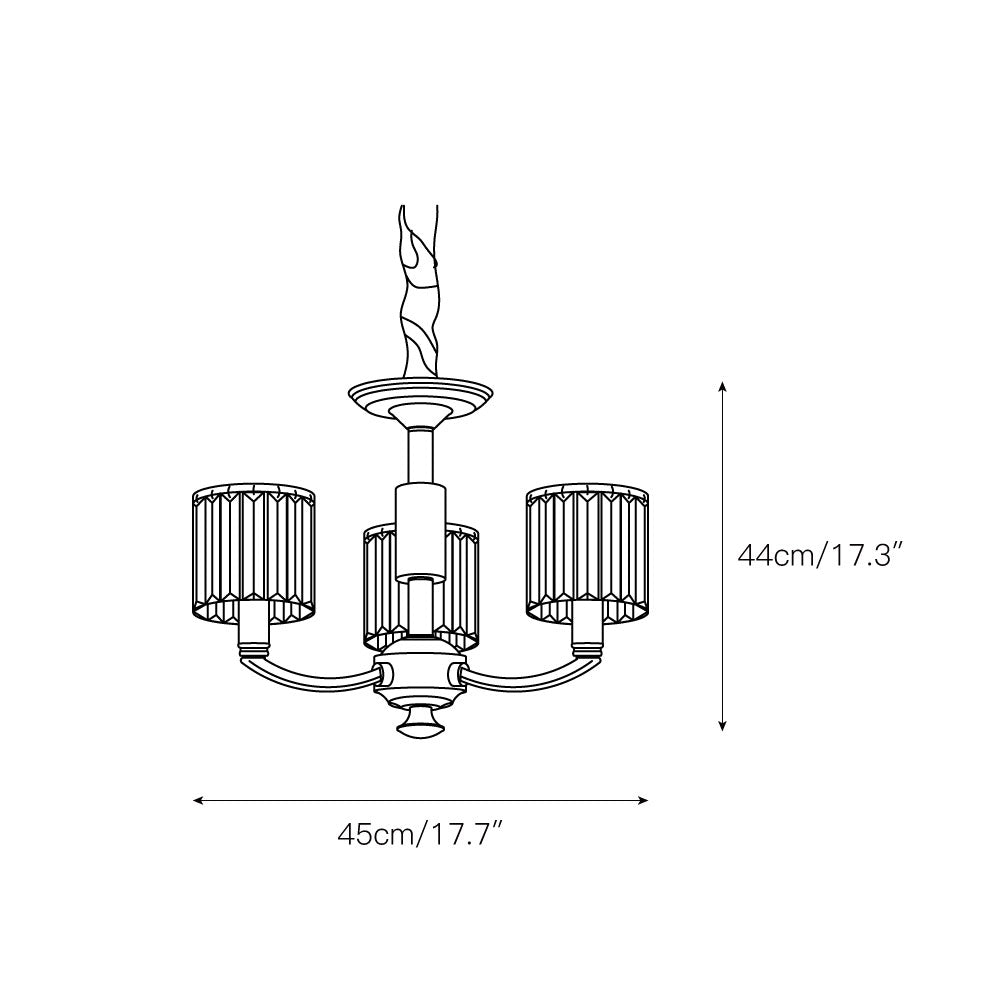 Crystal Column Brass Chandelier — view 3