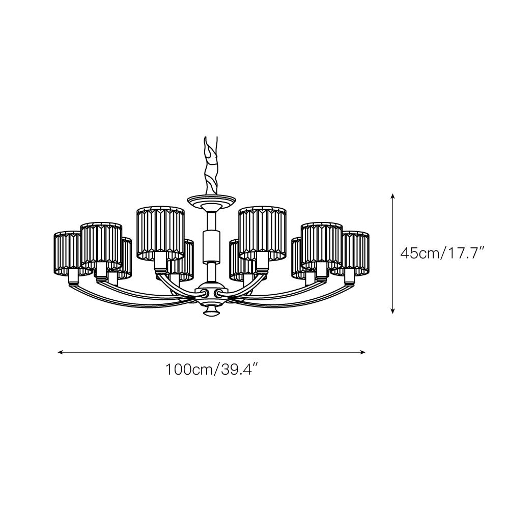 Crystal Column Brass Chandelier — view 6